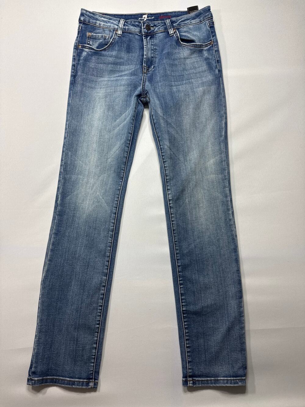 7 For All Mankind Youth Boys Slimmy Straight Blue Jeans - Size 16 (29x30)
